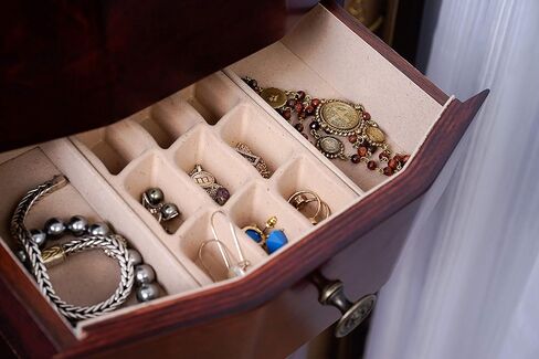 خلايا النحل والعسل - خزانة المجوهرات الرومانية - منظم تخزين المجوهرات، الجوز in Kuwait