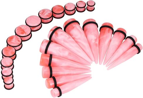 YOFANST 24pcs Acrylic Ear Tapers Plugs Colorful Spots Ear Stretching Kit Piering Jewelry Ear Gauge for Men Women 00g-13/16 inch in Kuwait