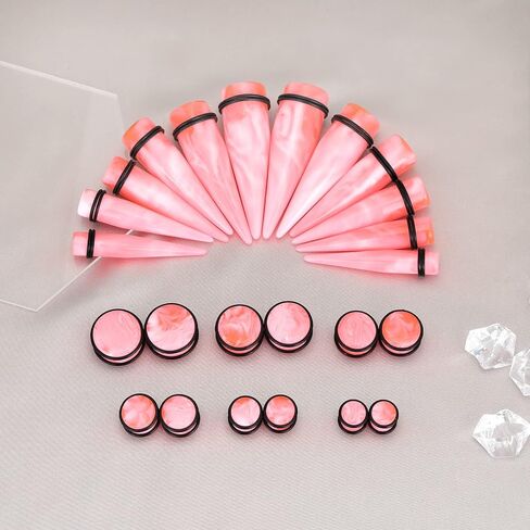 YOFANST 24pcs Acrylic Ear Tapers Plugs Colorful Spots Ear Stretching Kit Piering Jewelry Ear Gauge for Men Women 00g-13/16 inch in Kuwait