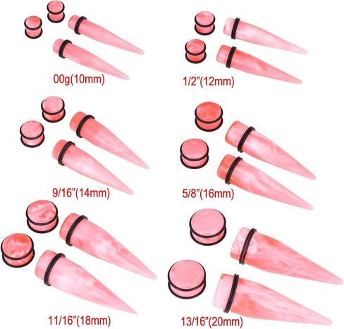 YOFANST 24pcs Acrylic Ear Tapers Plugs Colorful Spots Ear Stretching Kit Piering Jewelry Ear Gauge for Men Women 00g-13/16 inch in Kuwait