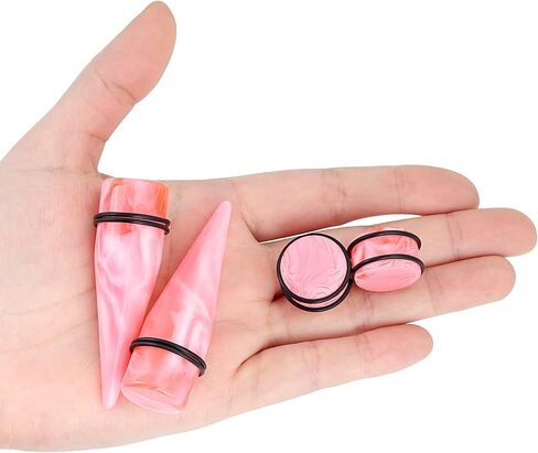 YOFANST 24pcs Acrylic Ear Tapers Plugs Colorful Spots Ear Stretching Kit Piering Jewelry Ear Gauge for Men Women 00g-13/16 inch in Kuwait