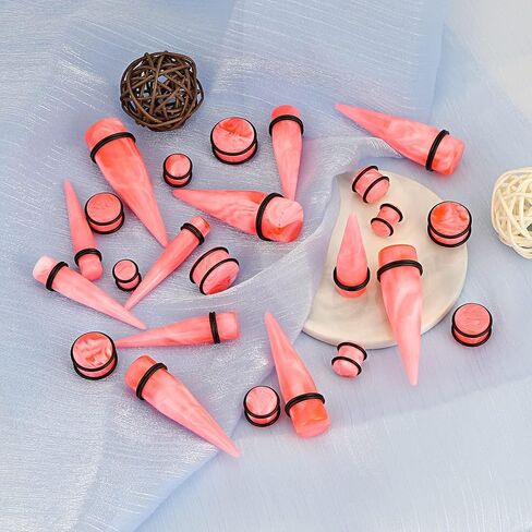YOFANST 24pcs Acrylic Ear Tapers Plugs Colorful Spots Ear Stretching Kit Piering Jewelry Ear Gauge for Men Women 00g-13/16 inch in Kuwait
