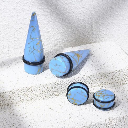 YOFANST 24pcs Acrylic Ear Tapers Plugs Colorful Spots Ear Stretching Kit Piering Jewelry Ear Gauge for Men Women 00g-13/16 inch in Kuwait