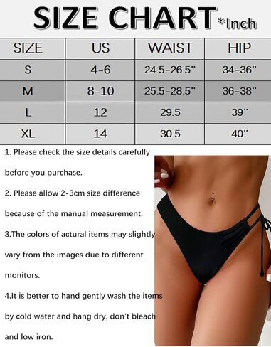 BIKINX Women's Bikini Bottom Side Tie Cheeky Bathing Suit High Cut Swimsuit in Saudi Arabia