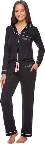 bebe Womens Pajama Sets - PJ Set for Women - Pajamas for Women Logo - Long Sleeve Pajama Set for Women in Saudi Arabia
