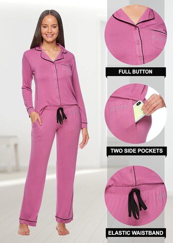 bebe Womens Pajama Sets - PJ Set for Women - Pajamas for Women Logo - Long Sleeve Pajama Set for Women in Saudi Arabia