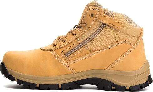 OUXX Mens Work Boots, YKK Zipper, Steel Toe Slip-Resistant Rubber Leather Safety Shoes, Waterproof, Puncture-Proof(OX2518) in Kuwait