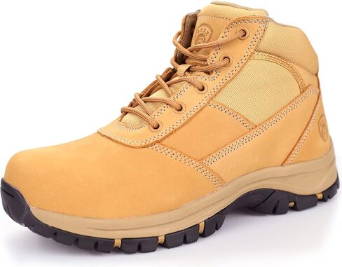 OUXX Mens Work Boots, YKK Zipper, Steel Toe Slip-Resistant Rubber Leather Safety Shoes, Waterproof, Puncture-Proof(OX2518) in Kuwait