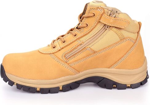 OUXX Mens Work Boots, YKK Zipper, Steel Toe Slip-Resistant Rubber Leather Safety Shoes, Waterproof, Puncture-Proof(OX2518) in Kuwait