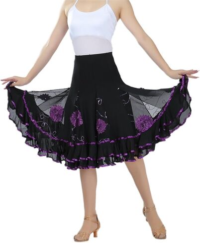 CISMARK Elegant Ballroom Dancing Latin Dance Party Long Swing Skirt in Kuwait