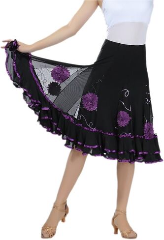 CISMARK Elegant Ballroom Dancing Latin Dance Party Long Swing Skirt in Kuwait