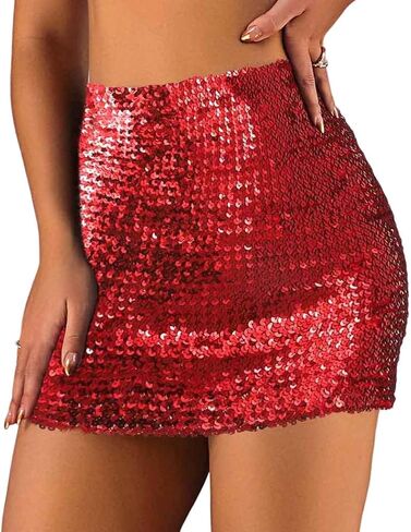 Zoestar Sequin Hip Skirt Glitter Party Skirts Dance Hip Skirt Rave Club Warp Skirt Performance Costume for Women and Girls in Kuwait