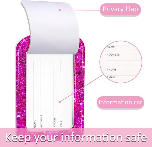 Luggage Tags for Suitcase,2 Pack Never a Failure Luggage Tag with Privacy Flap,Name ID Label and Metal Loop for Women Men Girls Baggage Bag Backpack Instrument in Kuwait