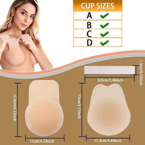 فطائر رفع الثدي من Jaxbo وشريط مزدوج الجوانب، حمالة صدر لاصقة من السيليكون قابلة لإعادة الاستخدام لرفع النساء in Kuwait