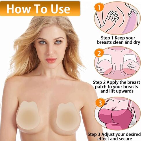 فطائر رفع الثدي من Jaxbo وشريط مزدوج الجوانب، حمالة صدر لاصقة من السيليكون قابلة لإعادة الاستخدام لرفع النساء in Kuwait