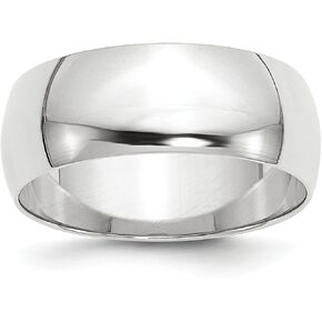 Solid 10k White Gold 8 mm Rounded Wedding Band Ring in Saudi Arabia