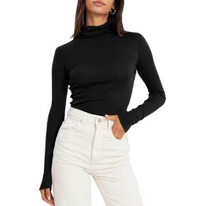 LONGYIDA Womens Long Sleeve Tops Crew Neck Base Layer Thermal Tee Shirts Lightweight Scroop Neck Top Shirts