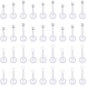 Jenxnjsjo Clear Nose Studs Clear Earrings Piercing Retainer
