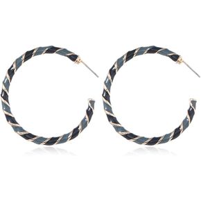 Colorful Candy Hoop Earrings for Women Girls Gold Plated Big Twisted Diagonal Striped Christmas Statement Dangle Drop Huggie Open Hoops Earring Fashion Fun Lightweight Xmas Holiday Festival Ornament Jewelry Gifts