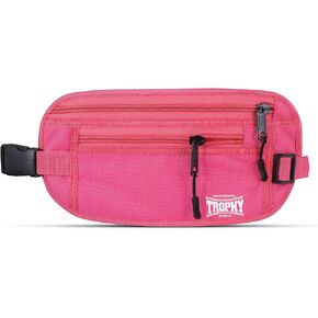Trophy Sports Money Belt RFID Blocking Money Belt - Slim Passport/Money Holder Pouch for Traveling - Small Hidden Undergarment Waist Wallets for Men and Women - Enhanced Security (Pink) in Kuwait
