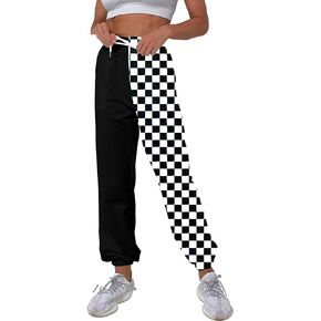 Vekline الرباط Sweatpants النساء Sprot Jogger السراويل الطويلة غير الرسمية جيب فضفاض Cinch أسفل طباعة بنطلون