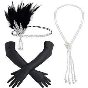 طقم غطاء رأس تشوياكسو 1920s Flapper غطاء رأس 20s غطاء رأس غاتسبي العظيم للنساء