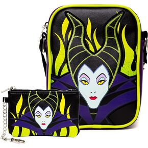Disney Bag and Wallet Combo, Sleeping Beauty Maleficent Pose Close Up, Vegan Leather, Disney Bag and Wallet Combo, Sleeping Beauty Maleficent Pose Close Up, Vegan Leather in Saudi Arabia