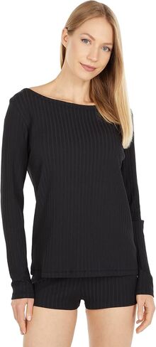 Yummie Women's Cotton Stretch Rib Long Sleeve Tee in Saudi Arabia
