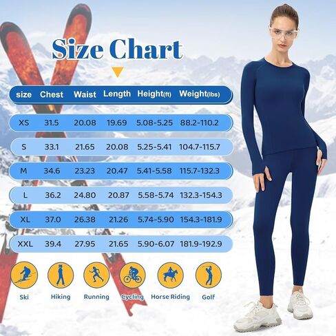 Tesuwel Womens Thermal Underwear Tops and Bottom Cold Weather Fleece Lined Base Layer for Ski Cycling Hiking Moisture Wicking in Saudi Arabia
