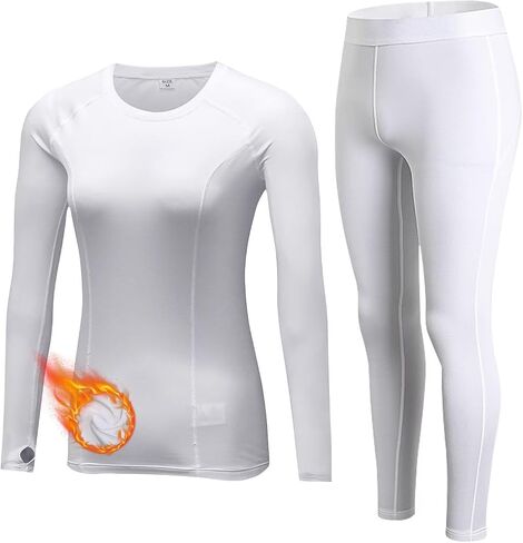 Tesuwel Womens Thermal Underwear Tops and Bottom Cold Weather Fleece Lined Base Layer for Ski Cycling Hiking Moisture Wicking in Saudi Arabia