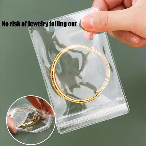 اكياس بلاستيكية شفافة بسحاب للمجوهرات، 10 قطع من اكياس المجوهرات ذاتية الغلق من بلاستيك PVC مضادة للبهتان، اكياس تخزين مجوهرات شفافة للحبوب والادوية والمجوهرات والسفر والتخزين والتغليف والشحن in Kuwait