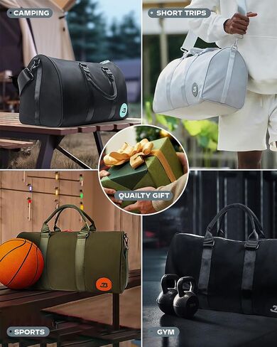 Waterproof Sports Duffel Bag 1000D Nylon Heavy Duty Travel Swim Gym Bags for Men and Women Weekender Bag with 3 Accessory Bags of Wet & Dry Separation Upgrades 2.0 Green in Kuwait