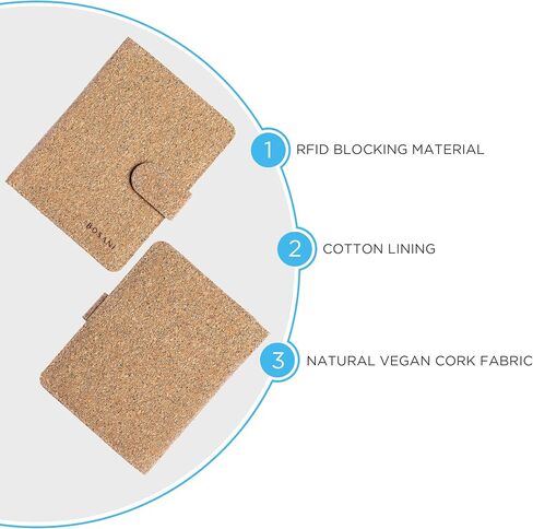 Natural Beautiful Soft Cork Vegan Passport Holder with RFID blocking to keep your cards safe in Saudi Arabia