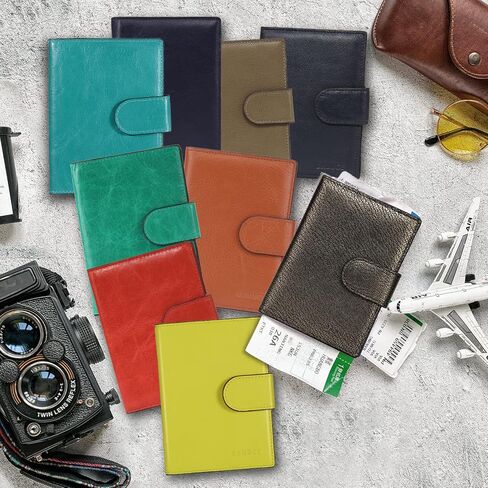 Banuce Top Grains Leather Passport Cover For Men Women Unisex Card Holder Travel Wallet Case Sleeve Dark Blue in Kuwait