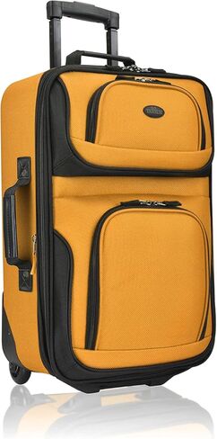 U.S. Traveler Rio Rugged Fabric Expandable Carry-on Luggage Set, Black, 2 Wheel, Set of 2 in Kuwait