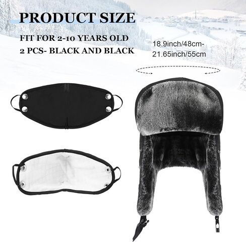 Chuarry 2 Pcs Trapper Hats Boys Winter Hat Kids Tapper Trooper Hat Outdoor Warm Girls Ski Cap Hunting Hat in Saudi Arabia