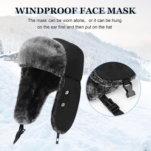 Chuarry 2 Pcs Trapper Hats Boys Winter Hat Kids Tapper Trooper Hat Outdoor Warm Girls Ski Cap Hunting Hat in Saudi Arabia