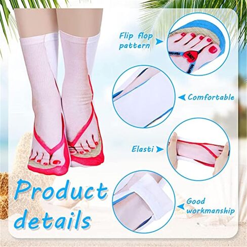 Ryshman 3D Manicure Print Socks Funny Flip Flop Socks 3D Pattern Socks Sandal Socks Low Cut Ankle Silly Socks- A Gag Gift in Saudi Arabia