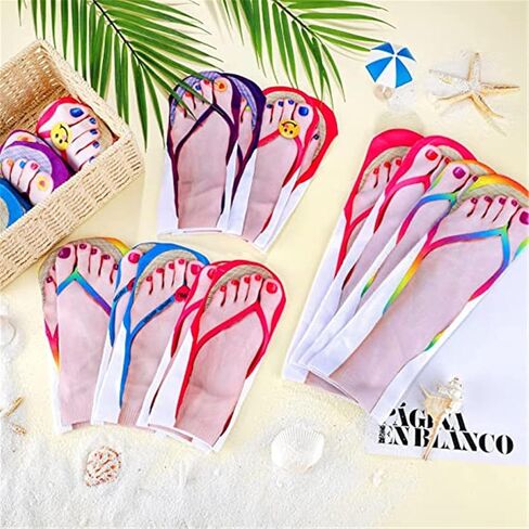 Ryshman 3D Manicure Print Socks Funny Flip Flop Socks 3D Pattern Socks Sandal Socks Low Cut Ankle Silly Socks- A Gag Gift in Saudi Arabia
