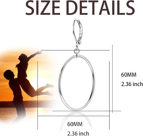 Silver Large Big Hoop Dangle Drop Earrings for Women Girls Hypoallergenic in Saudi Arabia