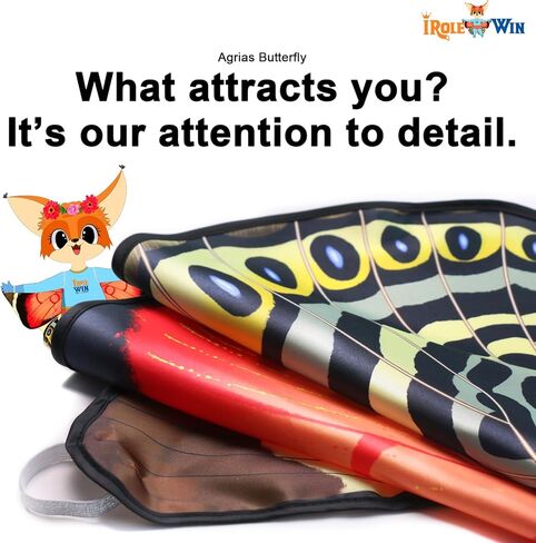 iROLEWIN Agrias أجنحة الفراشة للبالغين زهرة تاج الجري زي المرأة الجنية فستان موكب حفلة حديقة الأسرة in Kuwait