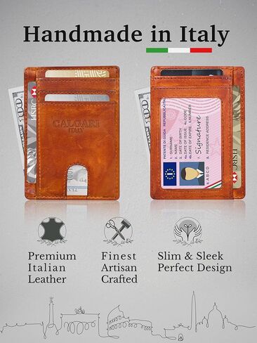 محافظ CALGARI® الجلدية الإيطالية الفاخرة البسيطة | للرجال والنساء in Kuwait