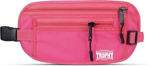 Trophy Sports Money Belt RFID Blocking Money Belt - Slim Passport/Money Holder Pouch for Traveling - Small Hidden Undergarment Waist Wallets for Men and Women - Enhanced Security (Pink) in Kuwait