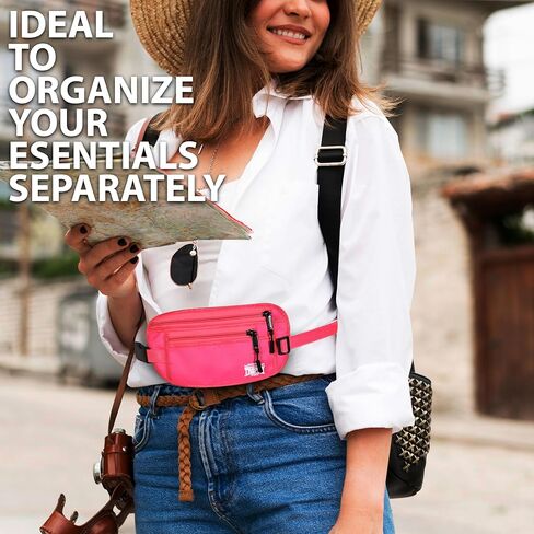 Trophy Sports Money Belt RFID Blocking Money Belt - Slim Passport/Money Holder Pouch for Traveling - Small Hidden Undergarment Waist Wallets for Men and Women - Enhanced Security (Pink) in Kuwait