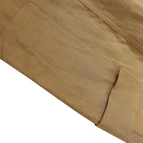 Amazhiyu Womens Pure Linen Wide Leg Cargo Pants Elastic Waist Baggy Jogger with Pockets in Saudi Arabia