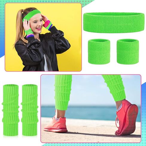 GZHOK ملابس الثمانينات مجموعة إكسسوارات حفلات الرقص النيون في الثمانينات لملابس الحفلات ذات الطابع الخاص بالثمانينات in Kuwait