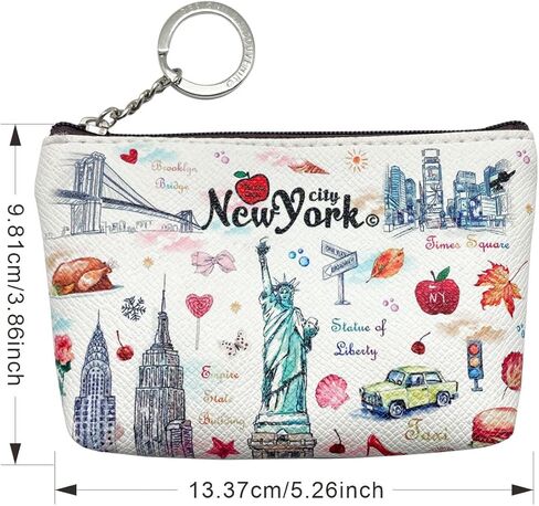 Girls & Women Fashion Cute Classic Elegant New York Souvenir Key Change Holder Pouch Coin Purse in Kuwait