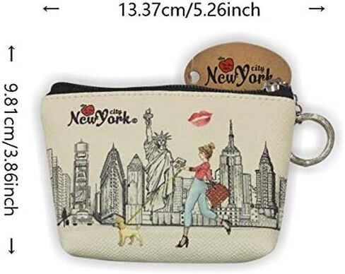Girls & Women Fashion Cute Classic Elegant New York Souvenir Key Change Holder Pouch Coin Purse in Kuwait