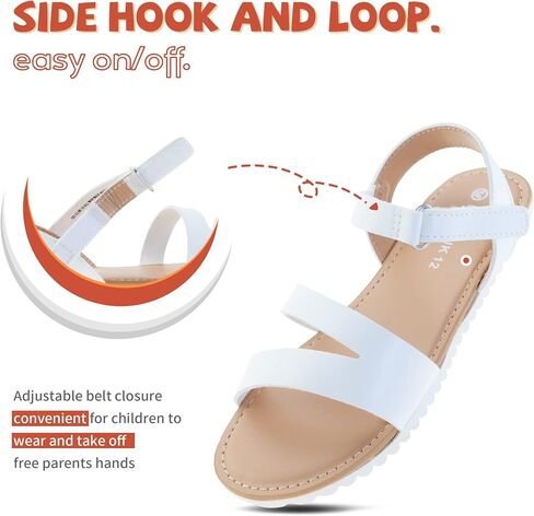 FIBURE Girls Sandals Open Toe  Strappy Summer Shoes Dress Sandals for Girls in Kuwait