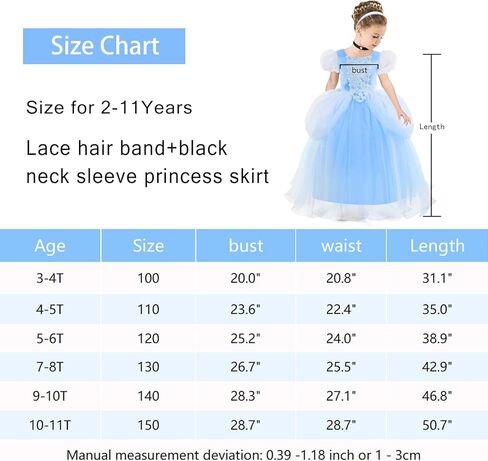 زي الأميرة للفتيات الصغيرات من زالونجي، زي الأميرات الفاخر لحفلات الهالوين وعيد الميلاد 3-11T in Kuwait